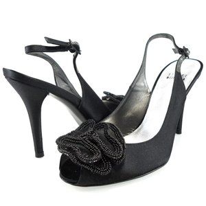 Stuart Weitzman Black Peep Toe Heels